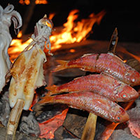 焼きイカと焼き魚